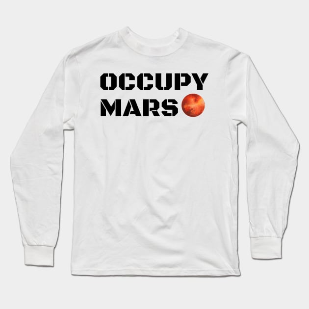 Occupy Mars Black Long Sleeve T-Shirt by labstud